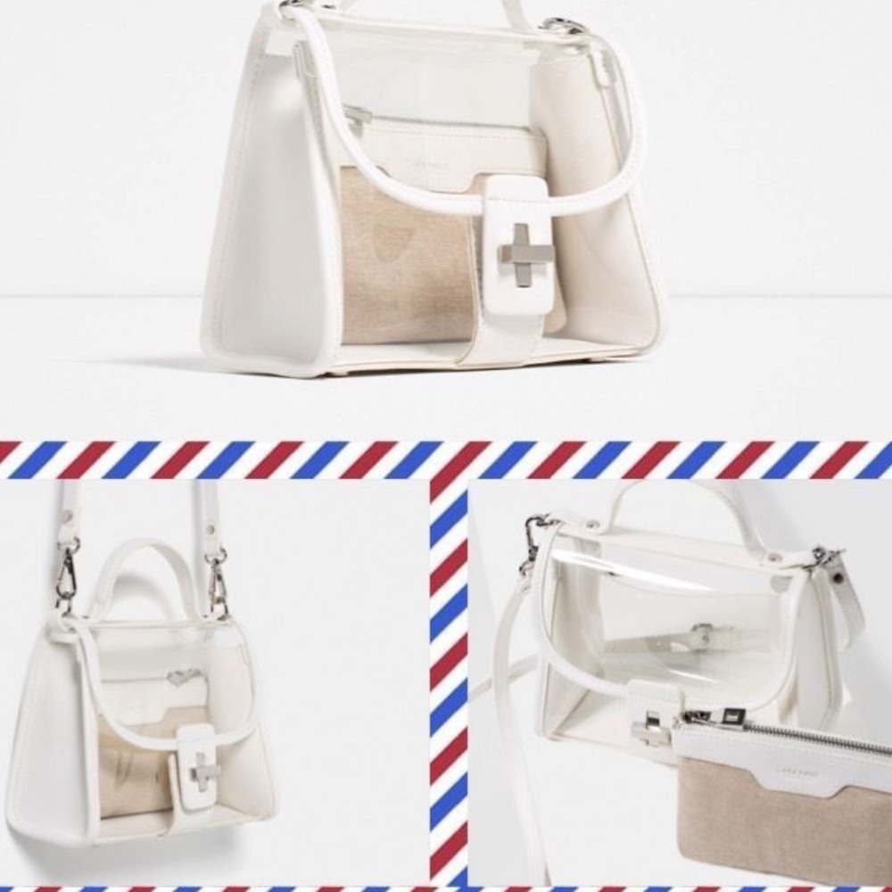 ZARA Vinyl Bag White 8480 104
